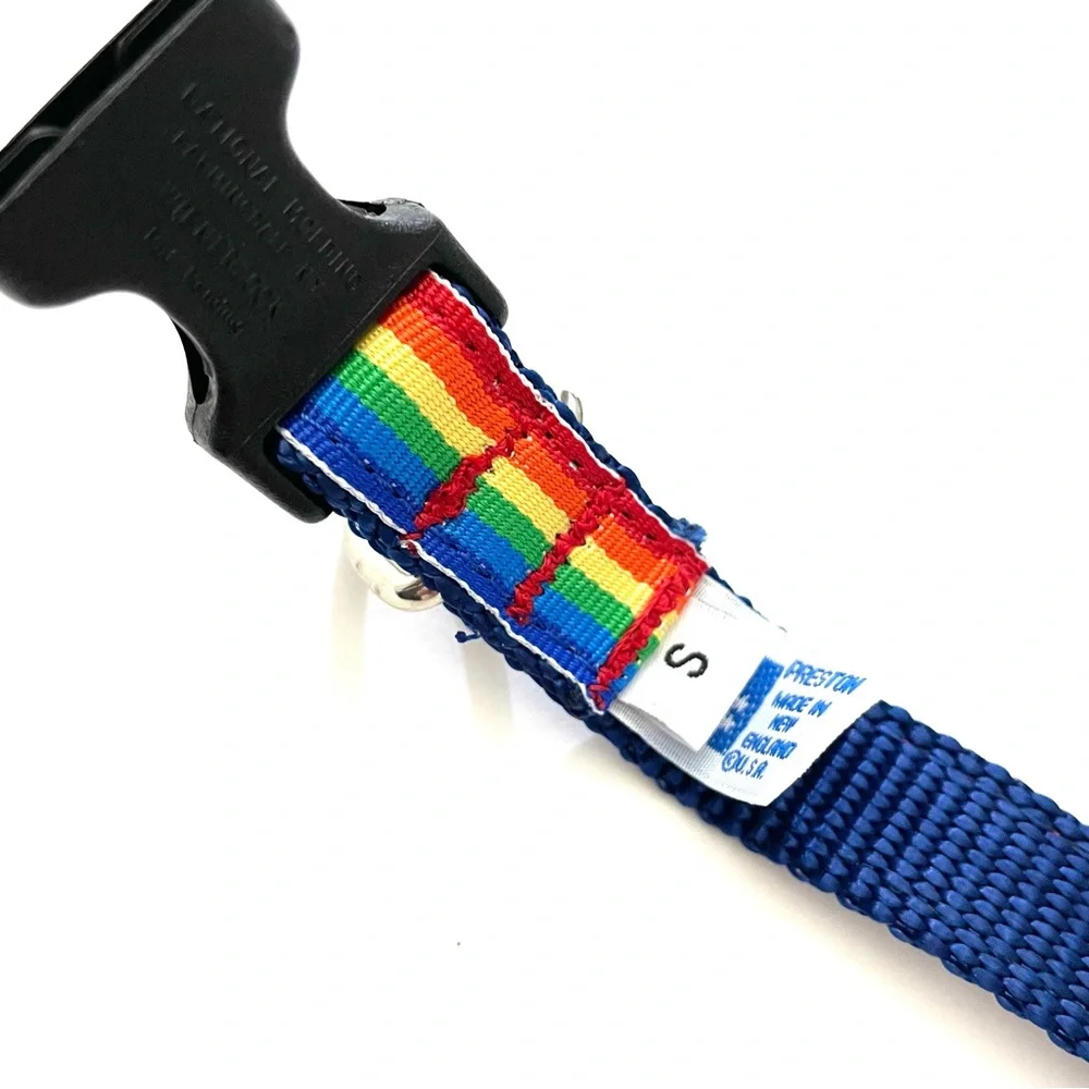 Preston Nylon Rainbow Stripe Dog Collar And 6ft Leash Set